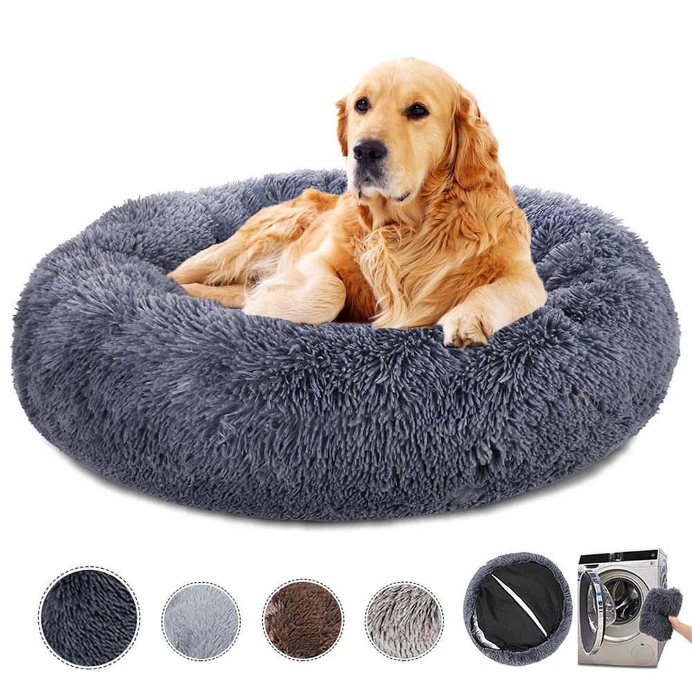 Round Removable Pet Bed Plush
