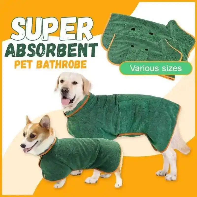 Microfiber Absorbent Soft Bath Robe Adjustable Coat for Small, Medium and Large Dog