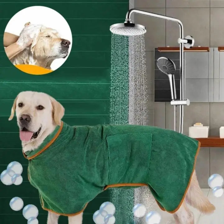 Microfiber Absorbent Soft Bath Robe Adjustable Coat for Small, Medium and Large Dog