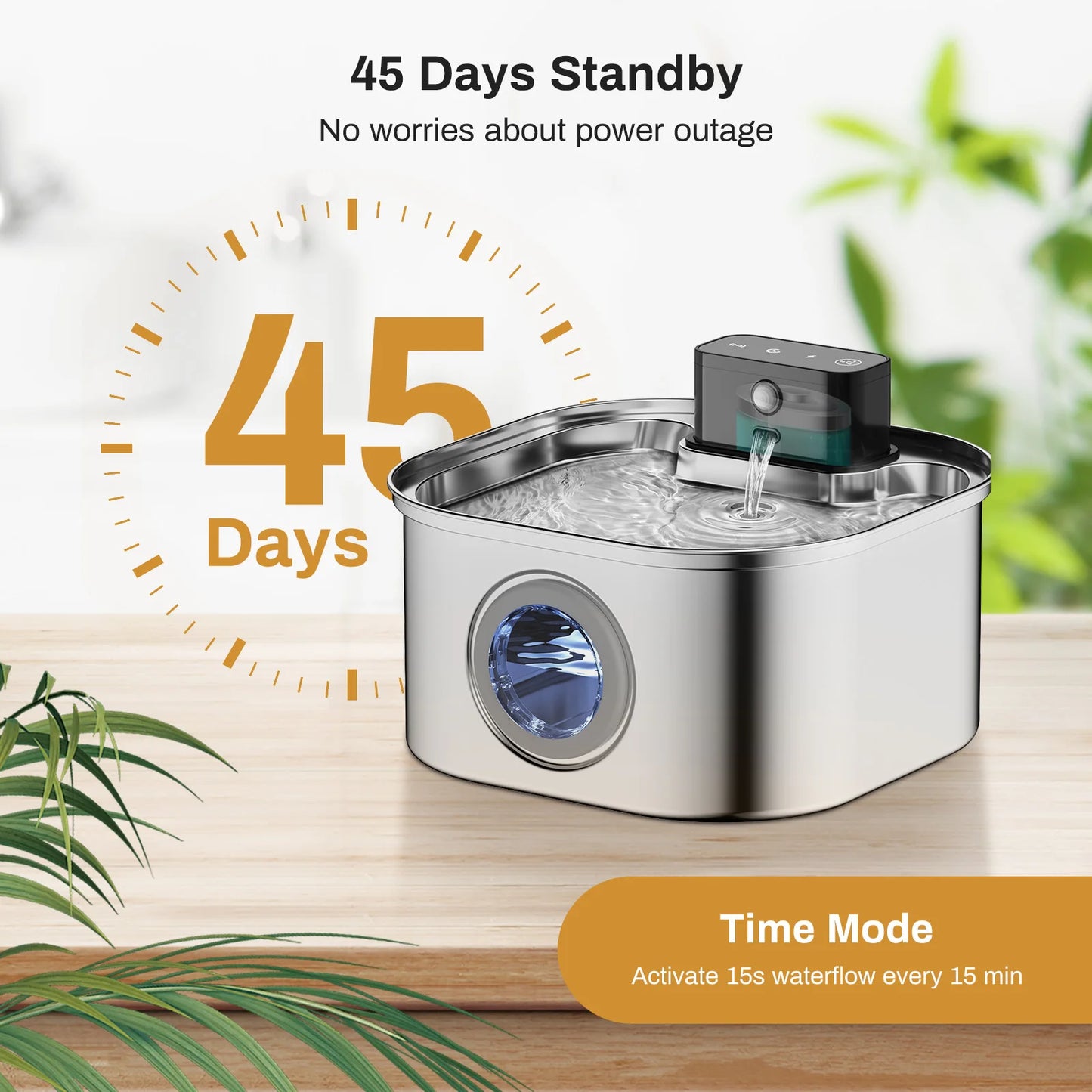 3.2 L Automatic Stainless Steel Water Fountain 2-in-1 Dispenser