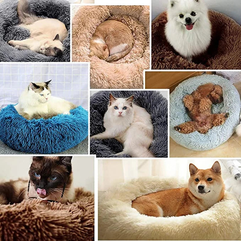 Round Removable Pet Bed Plush